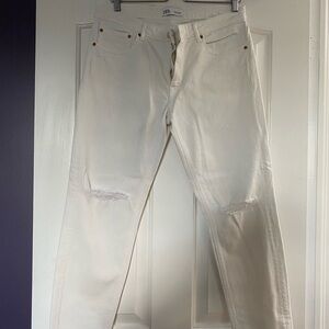 White ripped skinny jeans